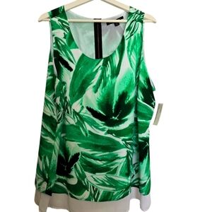 Zac & Rachel Tropical Green Leaf Tank Top